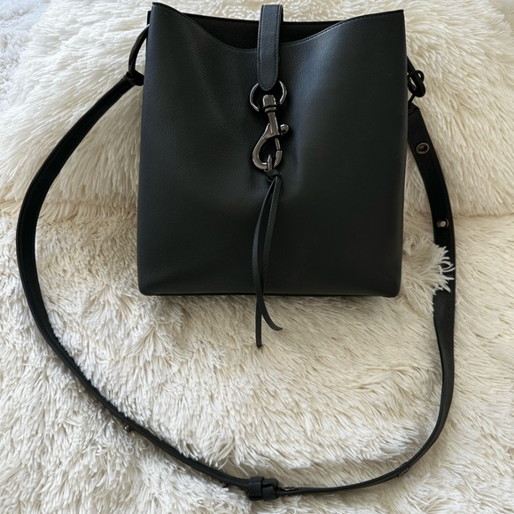 Rebecca Minkoff Megan Gray Deep Slate Crossbody Shoulder Bag - Picture 2 of 15